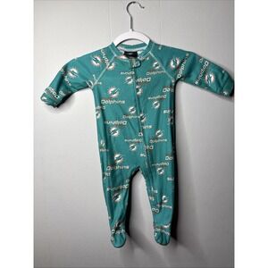 Miami Dolphins Sleeper Coverall Infant Baby Toddler 3/6 Mos